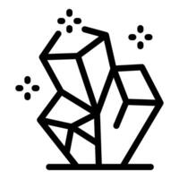 Crystal structure forming with geometric shapes, line icon design vector