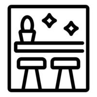 Bar counter with stools shining clean for happy hour drinks vector