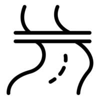 Road merging into highway traffic line icon vector