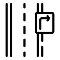 Road sign showing right turn only on highway lane vector