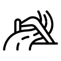 Avalanche falling from mountain, snow falling from cliff icon vector