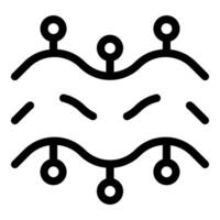 Elastic fabric icon showing stretch material with high elasticity vector