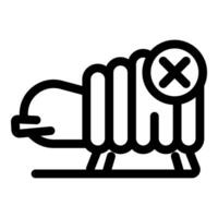 Broken electric heater icon showing malfunction vector