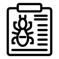 Entomologist analyzing insect on clipboard with magnifying glass vector