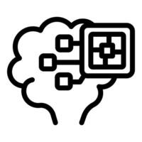 Ai chip connecting to cloud computing system icon vector