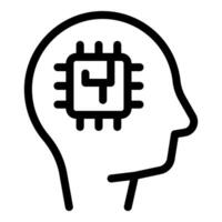 Human head with cpu chip symbolizing artificial intelligence vector