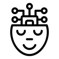 Artificial intelligence relaxing with eyes closed enjoying digital peace vector