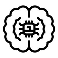 Brain chip showing artificial intelligence and machine learning vector