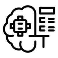 Brain connected to calculator showing artificial intelligence vector