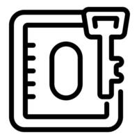 Key unlocking padlock protecting confidential data information vector