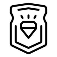 Shield protecting shining diamond icon for security and luxury vector