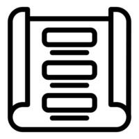 Icon of a list on a scroll being unrolled vector