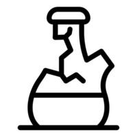 Broken chemistry glass flask showing experiment failure vector