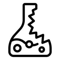 Broken chemical flask with biohazard liquid is leaking vector
