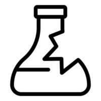 Cracked chemical flask showing experiment error vector