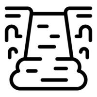 Waterfall flowing into river stream nature icon vector