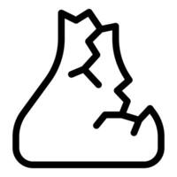 Broken chemical flask icon representing failed experiment vector
