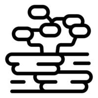 Abstract tree growing from the ground with interconnected branches symbolizing growth and interdependence vector