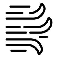 Strong wind blowing airflow weather forecast icon vector