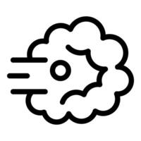 Atom particle moving at high speed leaving smoke trail vector