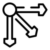 Data flow management with arrows pointing in different directions vector
