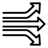 Four black arrows pointing in different directions on white background vector