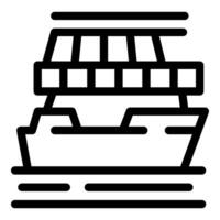 Large cruise ship sailing on water with motion lines vector