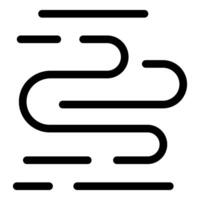 Black wind lines icon representing airflow and meteorology vector