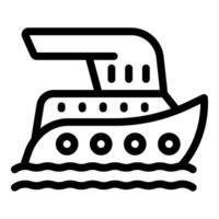 Big modern double deck cruise ship sailing on waves vector