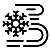 Snowflake blowing in strong wind representing winter weather vector