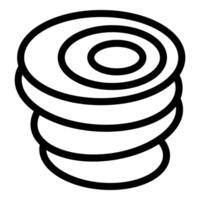Spiral spring expanding upwards creating concentric circles vector
