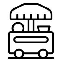 Mobile street food stall selling street food is waiting for customers vector