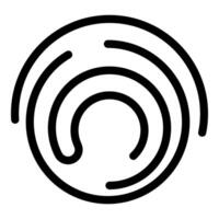 Black and white round abstract element swirling in circle vector