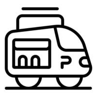 Modern high speed train moving on railroad icon vector
