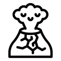 Cute volcano exploding with lava erupting from crater vector