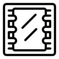Microchip icon showing electronic circuit board component vector