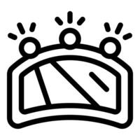Car dashboard showing warning lights in line art style vector