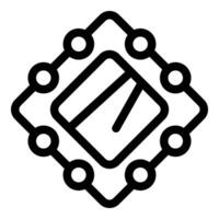 Computer chip icon showing central processing unit vector