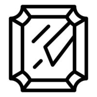 Square mirror with broken corner reflecting light icon vector
