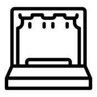 Stage with curtains is ready for theatrical performance icon outline vector