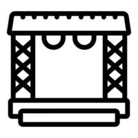 Outdoor stage with curtains hanging and ready for the show to start vector