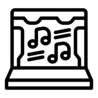 Online music streaming platform interface displaying musical notes vector