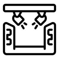 Photo studio with lighting equipment shining on empty space vector