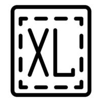 Extra large size clothing label icon representing garment dimensions vector