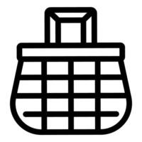Empty string bag for grocery shopping with square handle vector