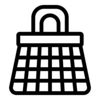 Eco friendly shopping bag icon with reusable grid design vector