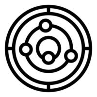 Solar system model with planets orbiting around sun in space exploration icon vector