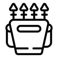 Electric multi cooker steaming food icon with four heating elements vector