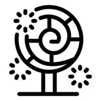 Round maze surrounded by sparkles on a base vector