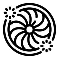 Abstract circular shape rotating with explosions around vector